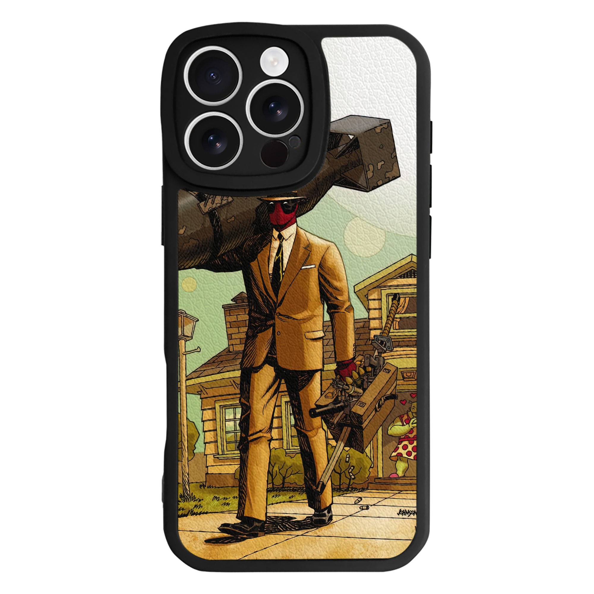 （画像用） Deadpool デッドプール 【iPhone 16シリーズ対応】シリコンスマホケース（レザー調） 材質：シリコン
